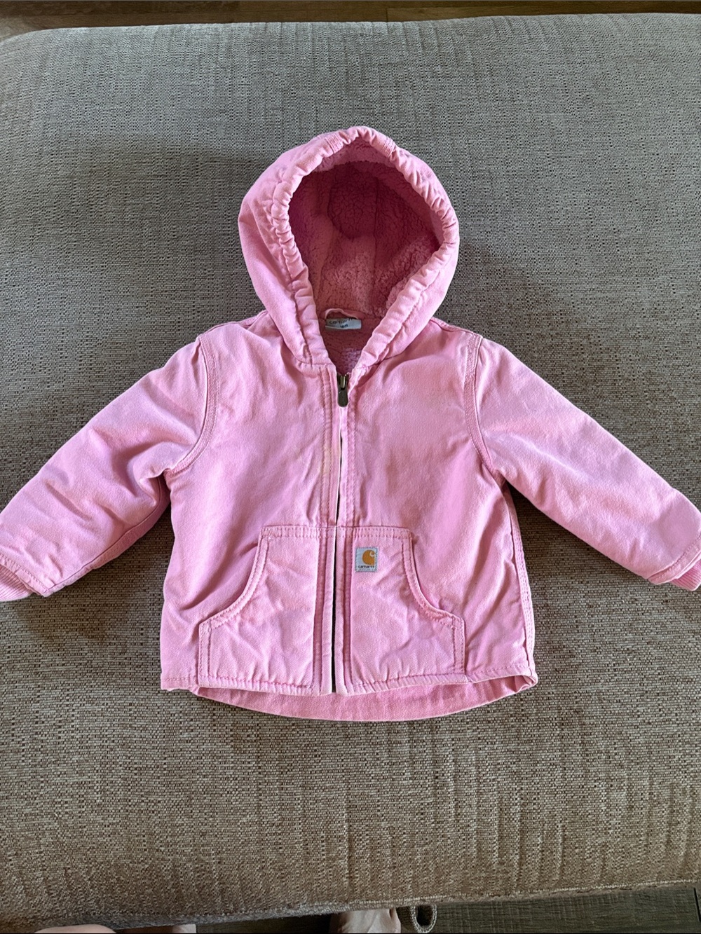 Pink fleece lined girls jacket 18 months